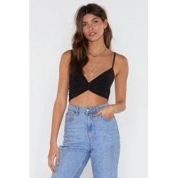 Womens Knot Today Bra Top - Black