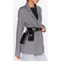 Womens That's Not Gonna Work Faux Leather Belt - Black