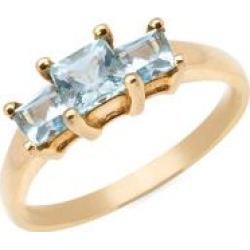 Bague en or jaune 10 ct rehaussé de topaze bleue