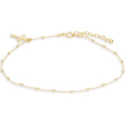 14K Yellow Gold Cross Pendant Anklet