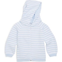 Kissy Kissy Baby Boy's Rugby Stripe Knit Hooded Cotton Jacket - White Light Blue - Size 9 Months