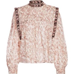 Vega Printed Pintuck Highneck Top