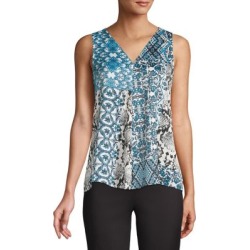 Mixed-Print Sleeveless Top