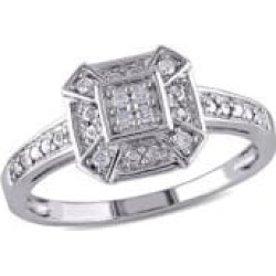 Bague en argent sterling avec diamants de 0,08 ct