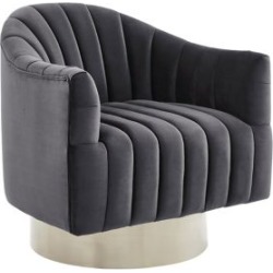 Fauteuil d'appoint pivotant en velours