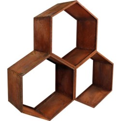 Hexagon Rustic Honeycomb Log Rack - 3-inch - 3-pack