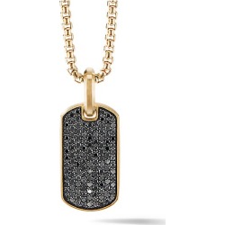 David Yurman Men's The Pavé Collection 18K Yellow Gold & Black Diamond Enhancer Tag Pendant - Black Diamond