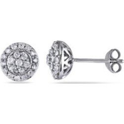 Dormeuses en argent sterling avec diamants en halo