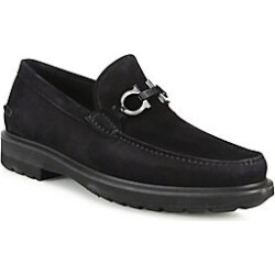 Salvatore Ferragamo Gotham Suede Chunk Loafers - Nero - Size 11 2E