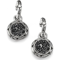 John Hardy Women's Kali Black Sapphire & Sterling Silver Small Hoop Drop Earrings - Silver Black