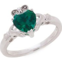 Bague à solitaire en argent sterling avec diamants de 0,02 ct PT