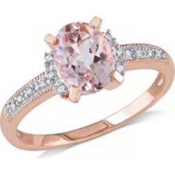 Bague avec 1,14 ct PT de morganite et diamants