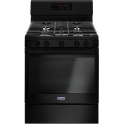 MGR6600FB - Cuisinière au gaz noire de 76 cm et 5,0 pi³ avec cinquième brûleur ovale