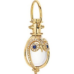 Temple St. Clair Women's Tree Of Life Rock Crystal, Diamond, Sapphire & 18K Yellow Gold Owl Amulet - Gold
