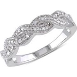 .10 CT Diamond and Sterling Silver Vintage Crossover Ring