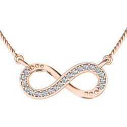 10K Rose Gold Crystal Infinity Necklace