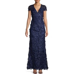 Tufted Floral & Sequin Gown