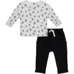 Ensemble t-shirt en coton imprimé et pantalon d'entraînement en mélange de coton pour bébé garçon