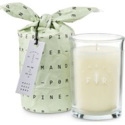 Bougie à la pomme d'ambre et au pin dans un récipient en verre ensaché Frost and Fir, 170 g