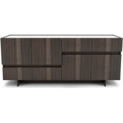 72-inch Walnut Buffet with Glass Top