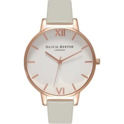 Montre analogique à gros cadran avec bracelet en cuir