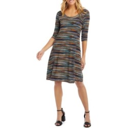 Abstract-Print A-Line Dress
