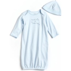 Newborn Boys Thank Heaven Cotton Gown and Cap