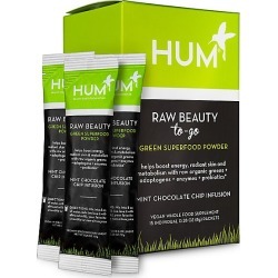 Hum Nutrition Women's Raw Beauty To-Go Skin & Energy Green Superfood Powder