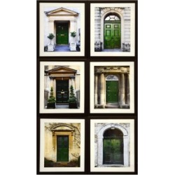 Green Doors Set of 6 Giclee Prints.