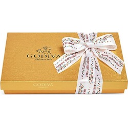 Godiva 36-Piece Chocolate Gold Gift Box With Happy Birthday Ribbon