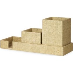Bits and Bobs Grasscloth 3-Piece Pencil Cup Set