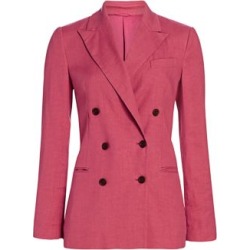Linen-Blend Double Breasted Jacket