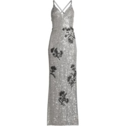 Floral Sequin Column Gown
