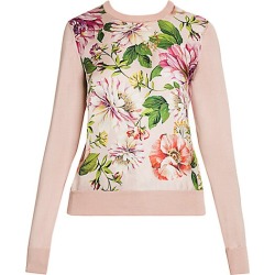 Dolce & Gabbana Women's Floral Silk Knit Sweater - Light Pink Green - Size 46 (10)