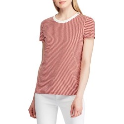 Button Shoulder Striped Tee