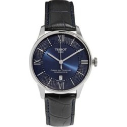 Montre pour homme en acier inoxydable avec bracelet en cuir