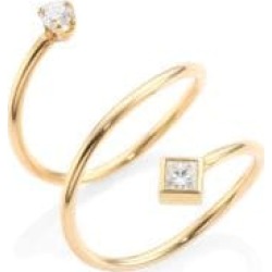 Diamond & 14K Yellow Gold Spiral Ring