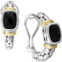 Anneaux en argent sterling 925 et or jaune 18 ct avec onyx, collection Eclipse