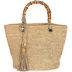 Heidi Klein Women's Savannah Bay Medium Bamboo Raffia Bag - Natural