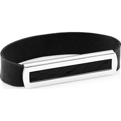 Grand Band Men's Medium Sterling Silver & Alligator Plaque Money Band - Black Silver