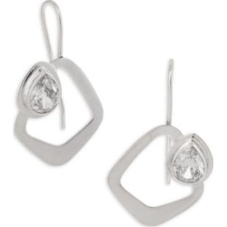 Pendants d'oreilles en argent sterling et cristaux en forme de triangle