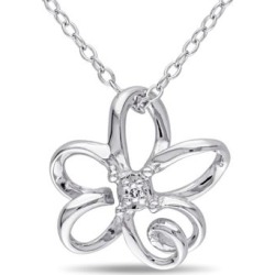 Collier à pendentif en argent sterling avec diamants de 0,01 ct