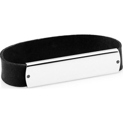 Grand Band Men's Medium Sterling Silver & Black Diamond Plaque Money Band - Silver