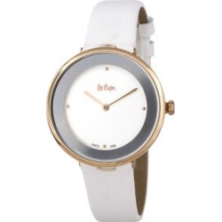 Montre rose doré avec bracelet en cuir