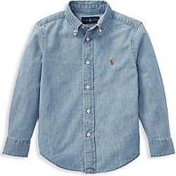 Ralph Lauren Little Boy's & Boy's Chambray Button Down Shirt - Blue - Size XL (18-20)