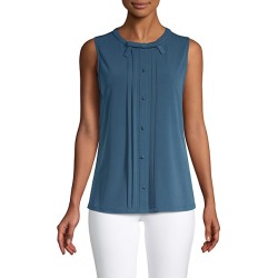 Bow Pleated Sleeveless Top
