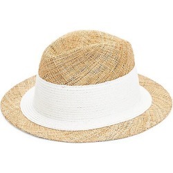 Raffaello Bettini Women's Raffaello Bettini Bao Straw Fedora - Natural White - Size 57