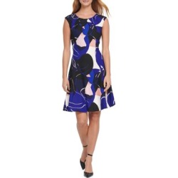 Abstract-Print Fit-&-Flare Dress