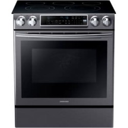 NE58K9500SG/AC - Cuisinière électrique en acier inoxydable noir de 5,8 pi³ avec design encastrable et convection double