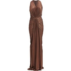 Metallic Bodycon Draped Gown